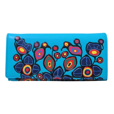 Portemonnee met klep en print van Norval Morrisseau – Flowers and Birds