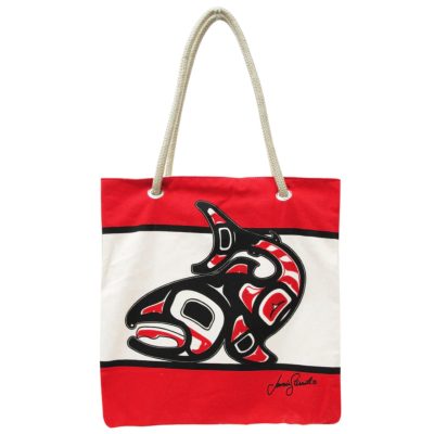 Eco tas met print van Jamie Sterritt – Salmon