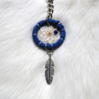 Mini dromenvanger sleutelhanger blauw