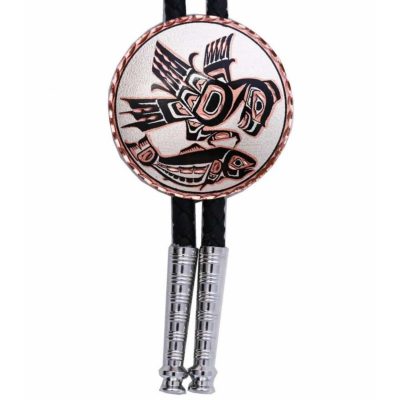 Native Eagle & Salmon Bolo Tie