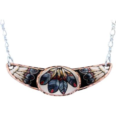 Copper Feather Art Choker Necklace