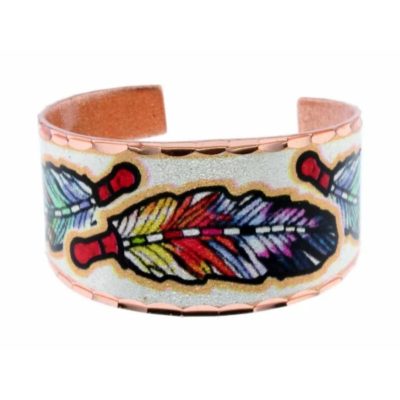 Colorful Feather Copper Ring