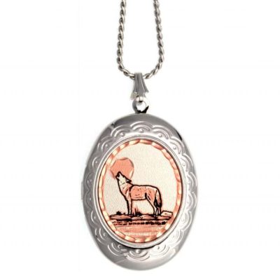 Howling Wolf Locket Necklace