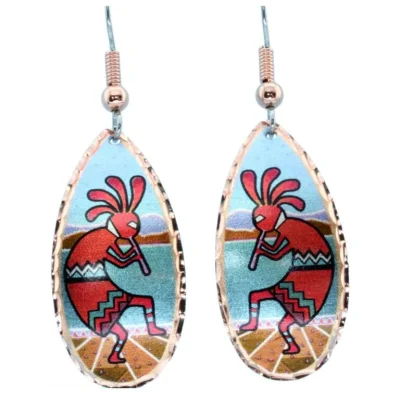 Colorful Kokopelli Earrings