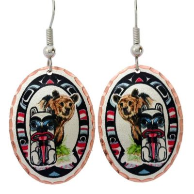 Northwest Native Bear Totem Earrings